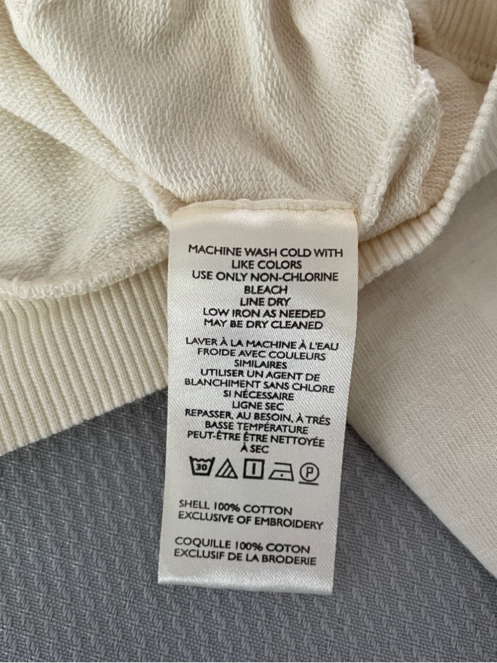 Anthropologie Cream Pullover Sweatshirt Pink/ Green Floral Embroidery Small - Picture 8 of 8